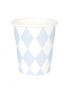 Copos Losangos Azul Claro